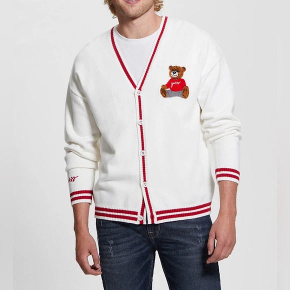 NWT - Guess Men’s Teddy Bear Cardigan - Size L - Picture 2 of 13